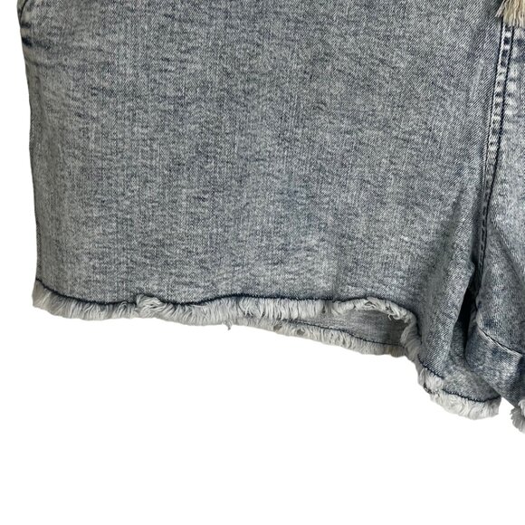 No Boundaries Denim Shorts Womens SIze 3X New Elastic Waist Drawstring Raw Hem - Picture 5 of 10